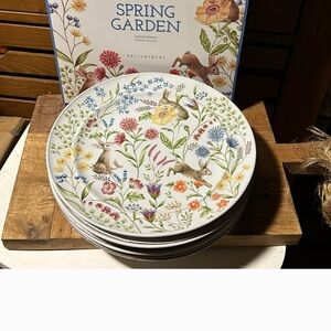 Pottery Barn Spring Garden Salad Plates! NIB